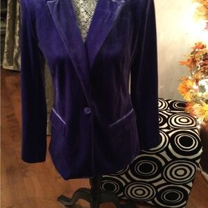 Elegant Purple Velvet Women's Blazer
